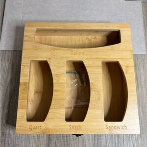 Dharmagic Wooden Bag Storage Container For Drawer Counter Top Organizer Gallon